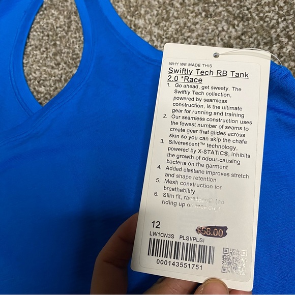 Lululemon Swiftly Tech Racerback Tank Top 2.0 Race Length - Poolside blue - Picture 12 of 12